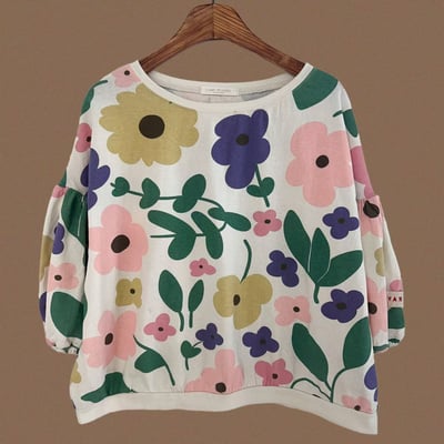 配色花朵上衣 260309049