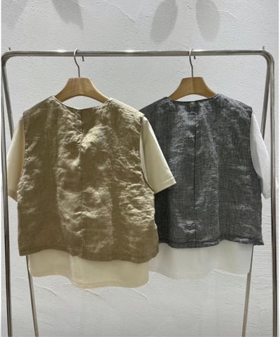 日系麻背心 an502178