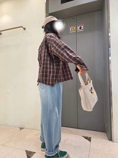 鬆緊腰車線丹寧褲 26310174