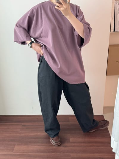 寬鬆感圓領上衣 260409036