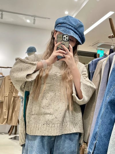 混色單口袋羊毛衣 KC1121261