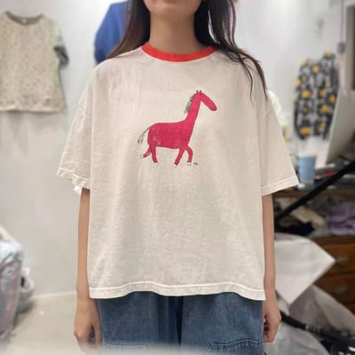 配色領圖繪上衣 260309051