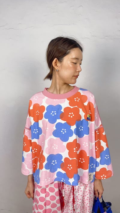 配色花朵上衣 26306114