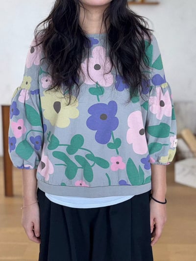 配色花朵上衣 260309041