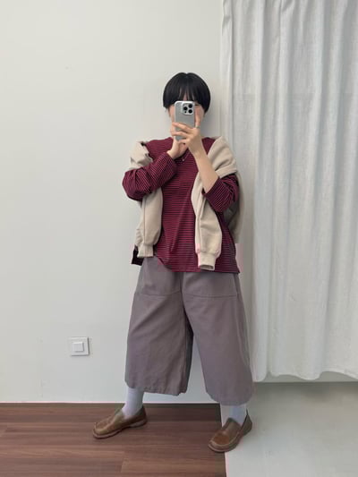 腰鬆緊寬鬆感七分褲 260127055