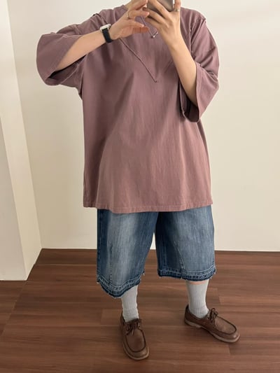 磨白毛邊丹寧褲 26313054