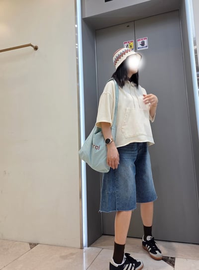 側車線五分丹寧褲 26310122