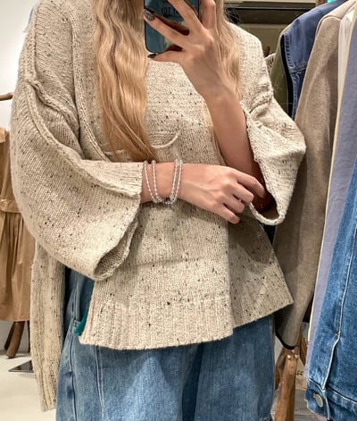 混色單口袋羊毛衣 KC1121265
