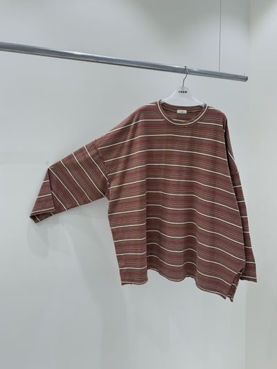 不收邊條紋上衣 206108