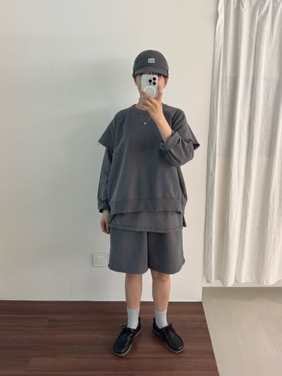 鬆緊腰水洗短褲 206083