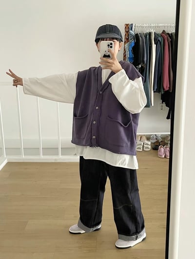 V領開釦背心 Y1026147