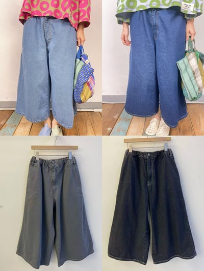 鬆緊腰寬鬆丹寧褲 26306141