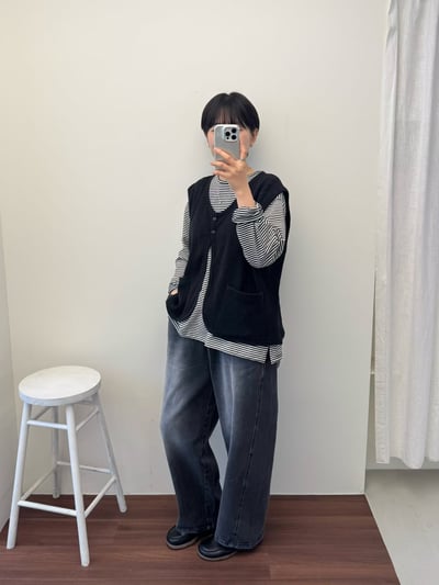 坑條口袋背心 260127094