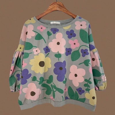 配色花朵上衣 260309048