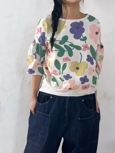 配色花朵上衣 260309042