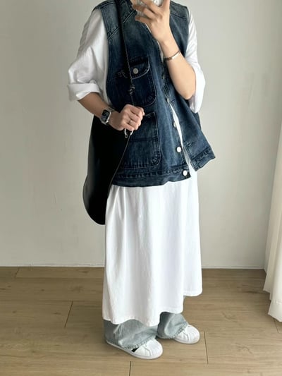 拼接丹寧褲 Ma227075