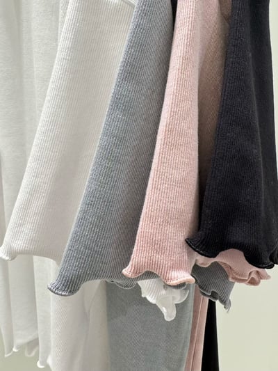 木耳邊坑條上衣 26313208