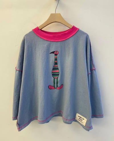 配色領標籤上衣 26306014