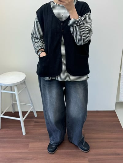 坑條口袋背心 260127095