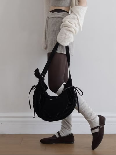 蝴蝶結尼龍半月包 31212