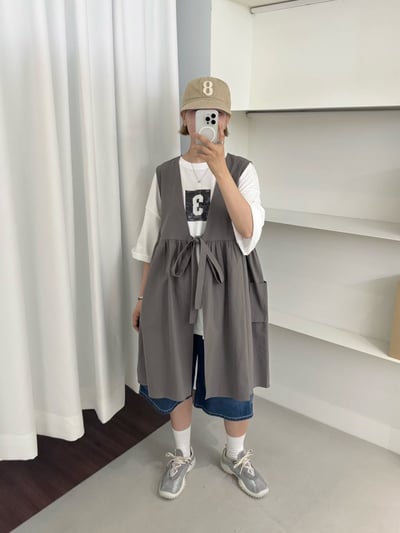 韓-V領綁帶口袋衫 26818122