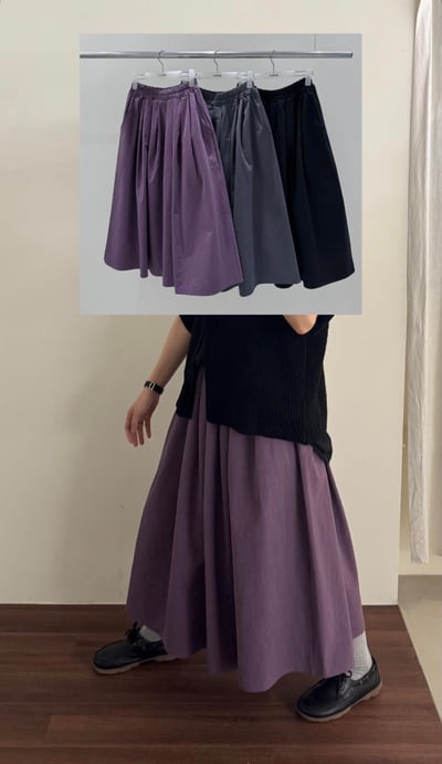 壓褶休閒裙 26313081