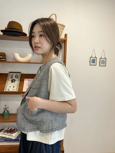 日系麻背心 an502175