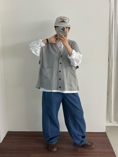 V領雙口袋背心 26226093