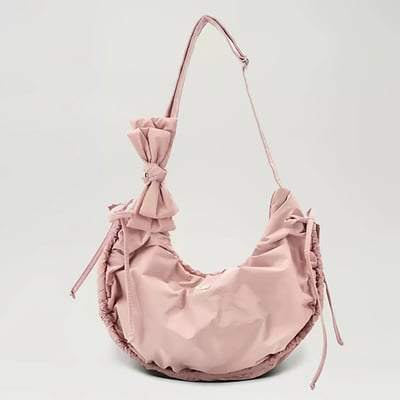 蝴蝶結尼龍半月包 31216