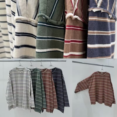 不收邊條紋上衣 206109