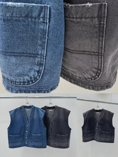 V領牛仔背心 260409109