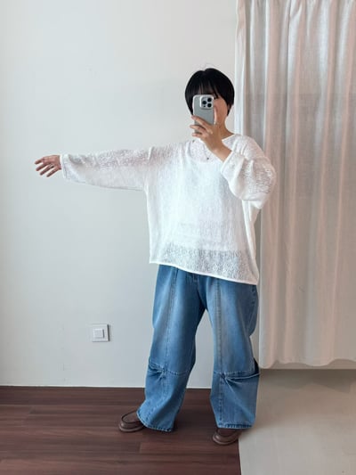 口袋設計款丹寧褲 26313194