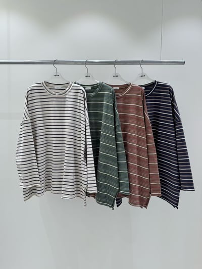 不收邊條紋上衣 206106