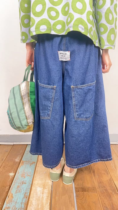 鬆緊腰寬鬆丹寧褲 26306145