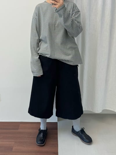 腰鬆緊寬鬆感七分褲 260127053