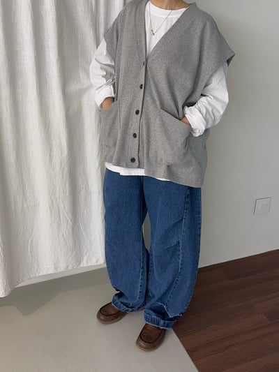 V領雙口袋背心 26226095