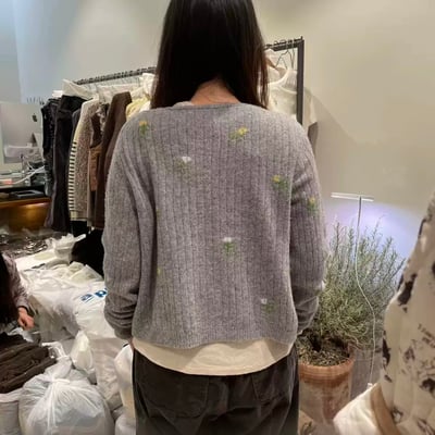 小花羊毛針織外 260107043