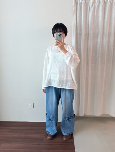 口袋設計款丹寧褲 26313195