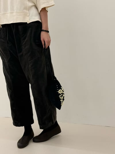 大口袋車線植絨褲 260107015