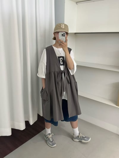韓-V領綁帶口袋衫 26818123