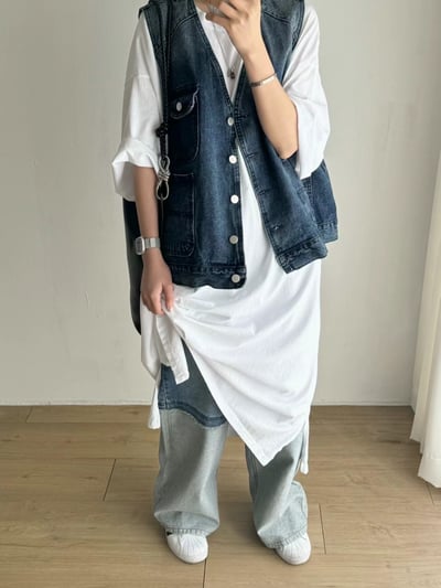 拼接丹寧褲 Ma227073