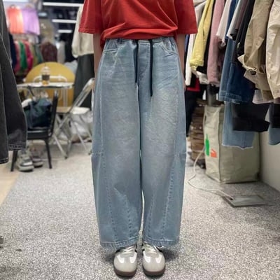 鬆緊腰車線丹寧褲 26310173