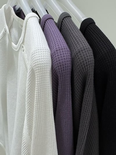 華夫格圓領上衣 260115083