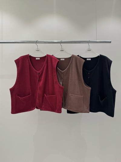 坑條口袋背心 260127091