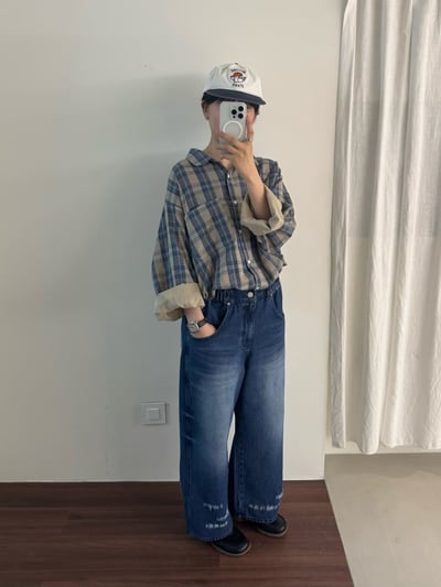 經典配色格紋衫 206114