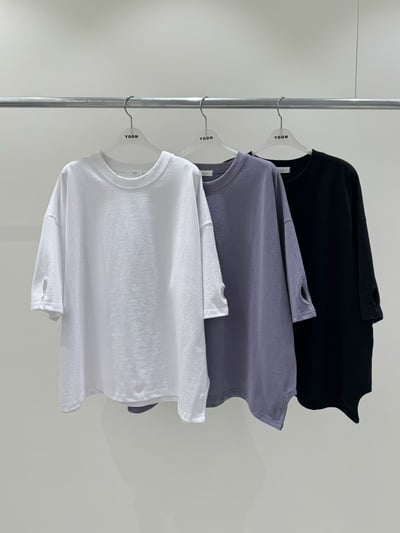 圓領袖子洞洞設計上衣 26226021