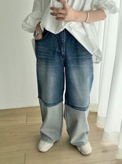 拼接丹寧褲 Ma227076