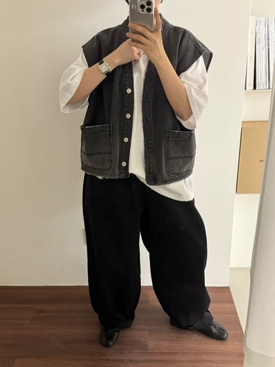 V領牛仔背心 260409106