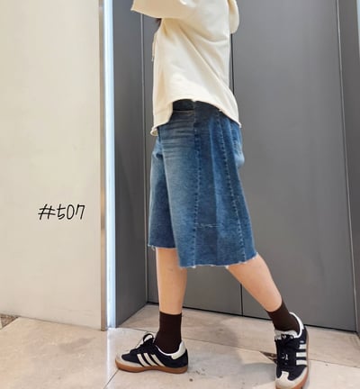 側車線五分丹寧褲 26310124