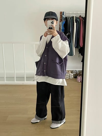 V領開釦背心 Y1026144